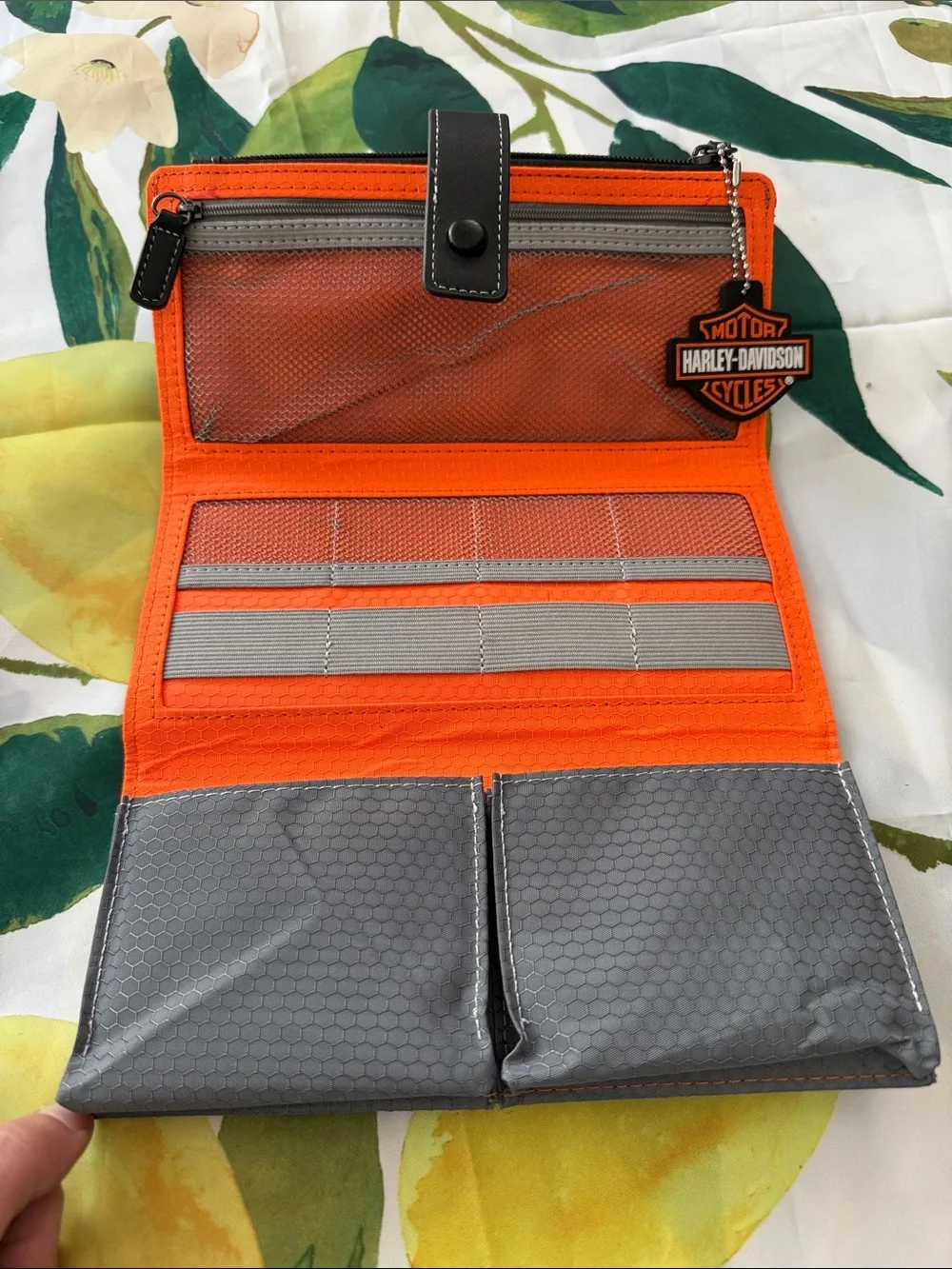 Harley-Davidson Black Wallet with Orange Logo Charm